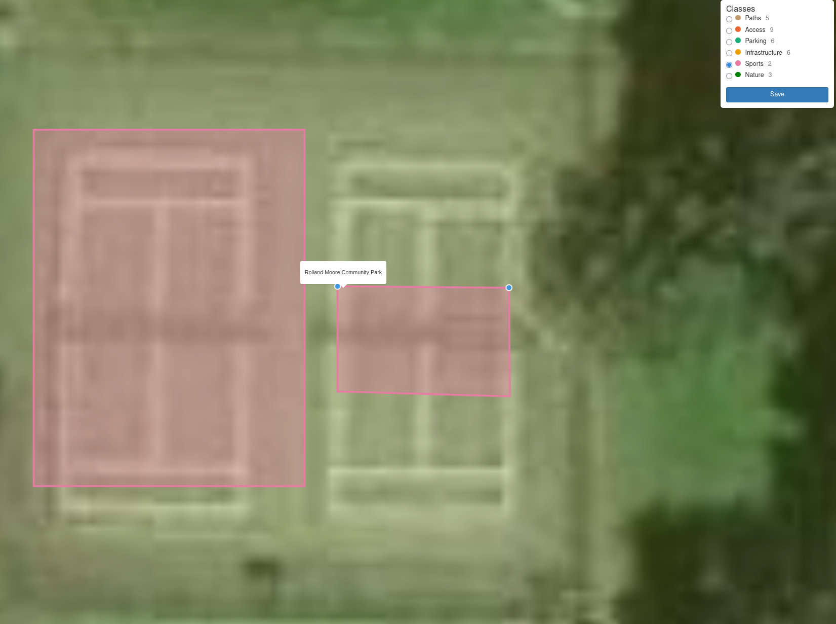 The Draw tool zoomed to the pickleball court, mid-trace of the kitchen